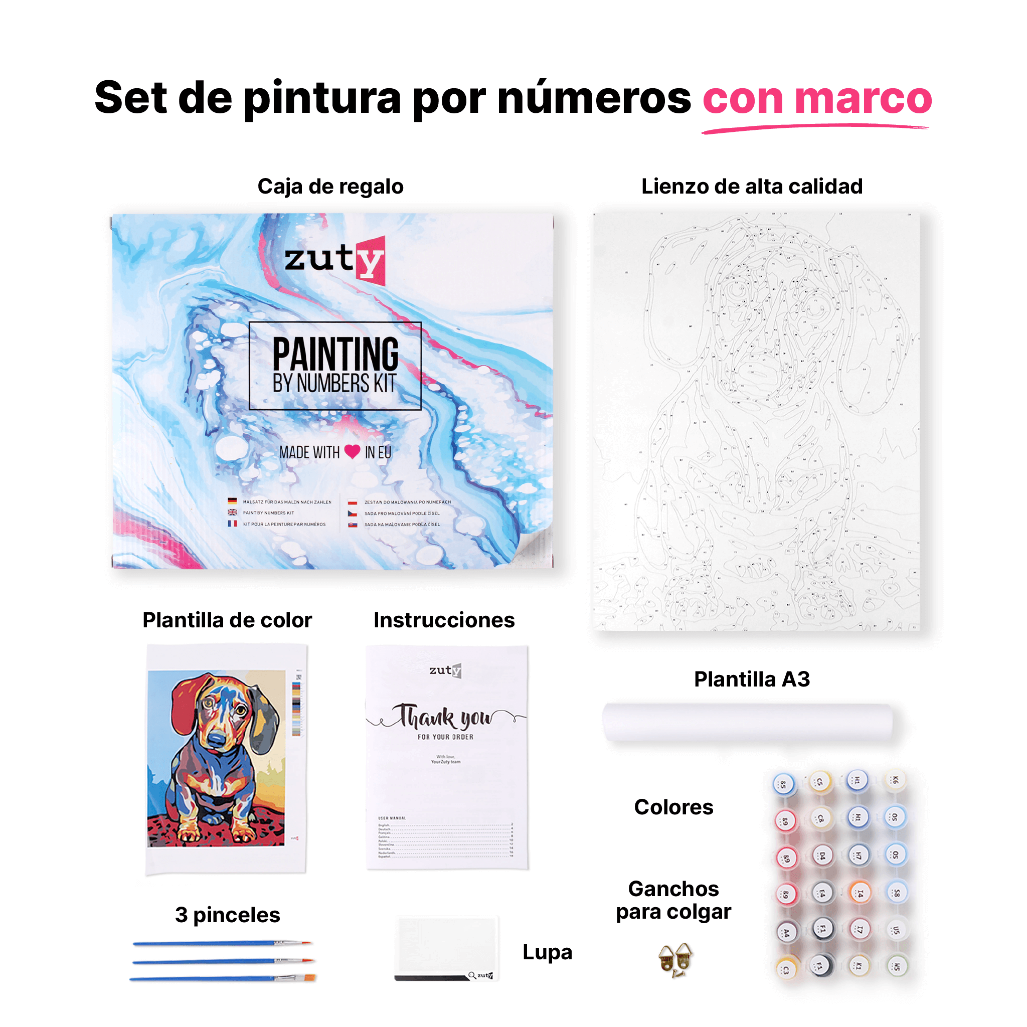 Cuadro para pintar por números Lobo - Kits de pintura para adultos