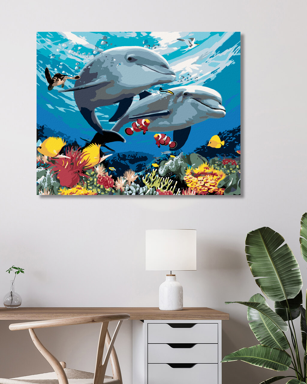 Pintura por Números delfines (40x50 cm)